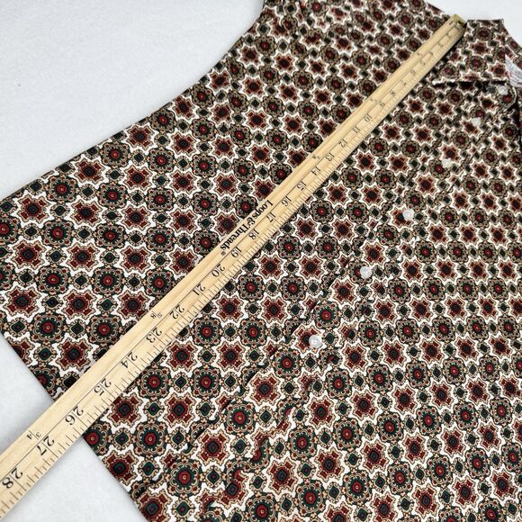 Vintage 70's Mens Sears Button Down Shirt M Pointy Collar Retro Disco Medallion - Picture 12 of 13